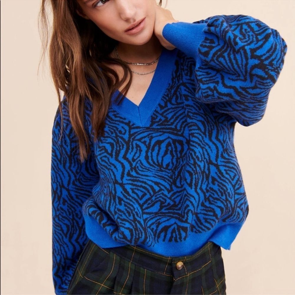 Moon River Zebra Print Sweater